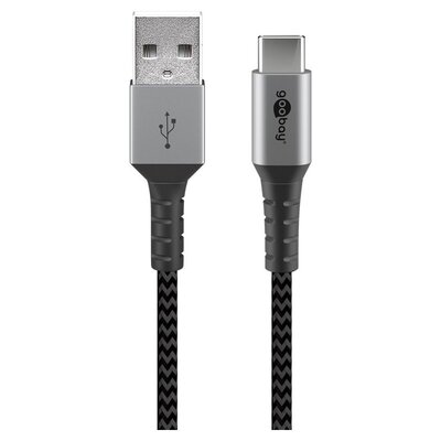 Goobay USB-C auf USB-A Textilkabel 1 m (3 A) –...
