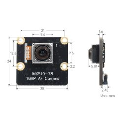 IMX519-78 - 16MP Kamera  - AF  für Raspberry Pi Modelle