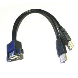 Dual USB-A Buchse m. Paneelmontage - Dual USB-A Stecker...