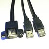 Dual USB-A Buchse m. Paneelmontage - Dual USB-A Stecker Extension - Ansicht 2