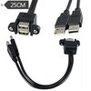 Dual USB-A Buchse m. Paneelmontage - Dual USB-A Stecker Extension - Ansicht 5