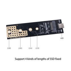 NVMe/NGFF to USB3.1 Type-c 2-in-1 adapter card