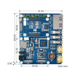 Raspberry Pi Compute Module 4 - Dual Gigabit Ethernet Base Board
