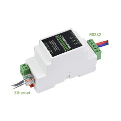 RS232 to PoE RJ45 Ethernet Module - Rail-Support -...