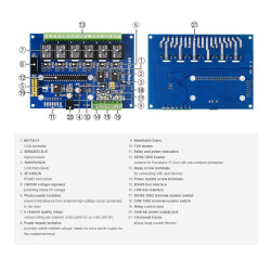 6 Channel Relay RS485 - CAN für Raspberry Pi Zero - Zero W  - Zero 2 W