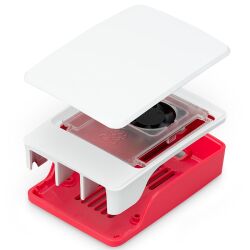 Raspberry Pi 5 Case with Fan Red/White