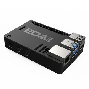 EDATec Raspberry Pi 5 Full Aluminium K&uuml;hlk&ouml;rper Geh&auml;use Schwarz - Ansicht 2