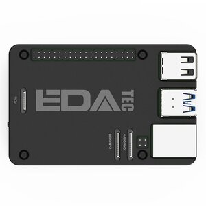 EDATec Raspberry Pi 5 Full Aluminium K&uuml;hlk&ouml;rper Geh&auml;use Schwarz - Ansicht 4