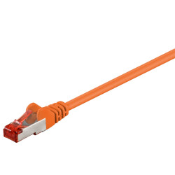 CAT6 Patchkabel S/FTP - doppelte Schirmung - 10Gbit - Orange - 0,50 Meter