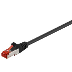 CAT6 Patchkabel S/FTP - doppelte Schirmung - 10Gbit - Schwarz - 25 Zentimeter