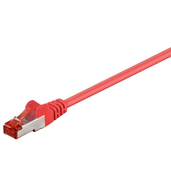 CAT6 Patchkabel S/FTP - doppelte Schirmung - 10Gbit - Rot  - 1,00 Meter