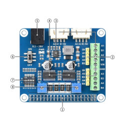 Stepper Motor HAT type B For Raspberry Pi -HRB8825 - Max 2,5A