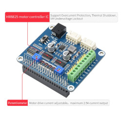 Stepper Motor HAT type B For Raspberry Pi -HRB8825 - Max 2,5A