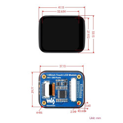 1.69" Rund LCD Touch Display Modul - 240×280 - 262k Farben - IPS, SPI, I2C