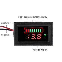 12V Akkukapazitätsmesser mit Voltmeter