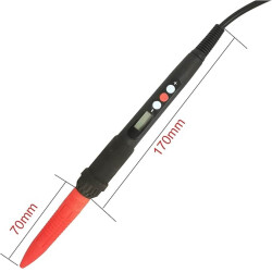 Soldering iron with digital temperature display and...