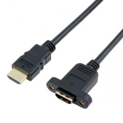 HDMI Male to Female Extension Cable for Panel Mount - 30cm