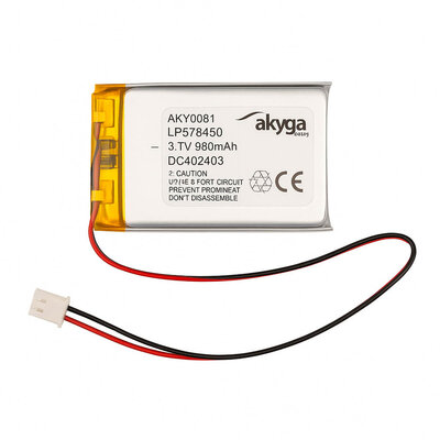 Lithium Polymer LiPo Batterie - 3.7V 980mAh - JST-PH2 2mm...