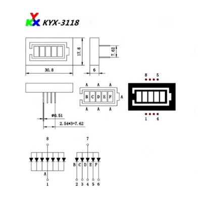 LED Balkenanzeige - KYX-3118BW - 3V