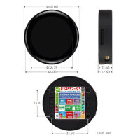 ESP32-S3 1.43" AMOLED Display Development Board mit Metallgehäuse - WiFi - BLE 5 - 466x466 - Gyro - Accel - Ansicht 7