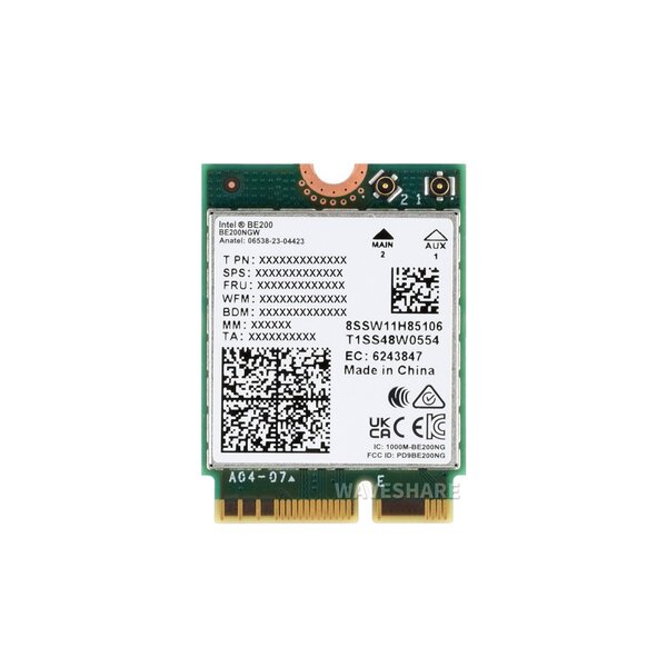 Wireless BE200 NIC Tri Band WiFi 7 - Bluetooth 5.4 - NGFF M.2 E Key