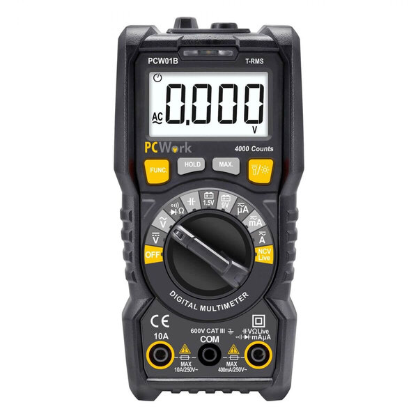 PCW01B True RMS Digital Multimeter 4000 Counts CAT III 600 V
