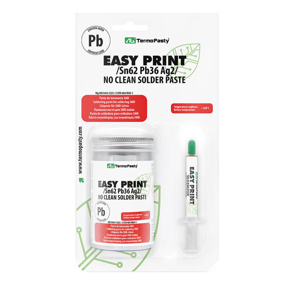Easy Print Lötpaste Sn62Pb36Ag2 – Bleihaltige - 500g Metaldose