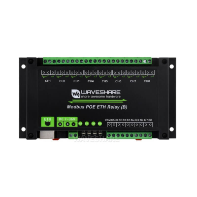 8-Kanal Ethernet Relay Modul - Modbus RTU/TCP, Digital...