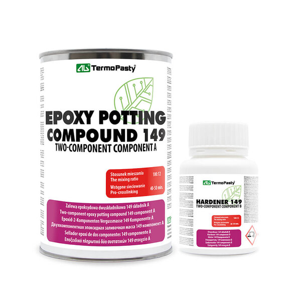 Epoxid Vergussmasse 149 für industrielle Verguss Anwendungen und elektrische Isolation - 1kg Metallbehälter