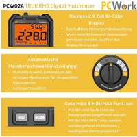 PCW02A Digitalmultimeter True RMS CAT IV 600V - Ansicht 10