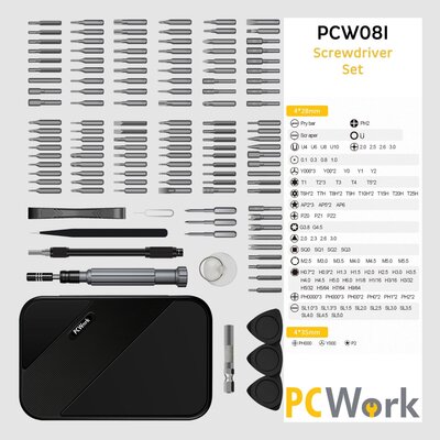 PCW08I Präzisions-Schraubendreher-Set, 130 Teile,...