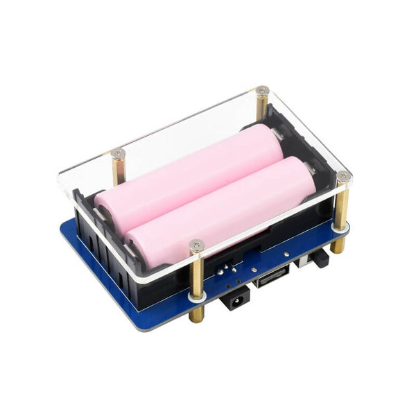 Waveshare UPS HAT (B) - USV mit Pogo-Pins für Raspberry Pi 5, 4B, 3B+ (5A, 2x 18650)