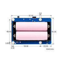 Waveshare UPS HAT (B) - USV mit Pogo-Pins für Raspberry Pi 5, 4B, 3B+ (5A, 2x 18650) - Ansicht 8