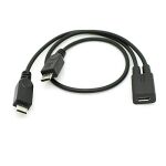 Micro USB Y Split Extension Cable