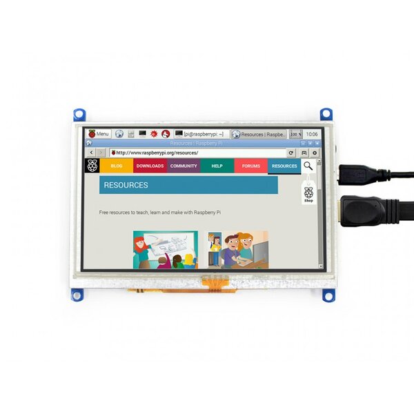 5" HDMI Resistive LCD with Case for Raspberry Pi 800x480