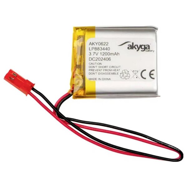 Lithium Polymer LiPo Batterie - 3.7V 1200mAh - JST-PH2 2mm - LP883440