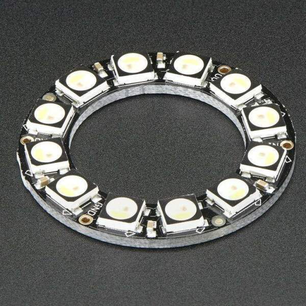 NeoPixel Ring - 12 X 5050 RGBW LEDs W/ Integrated Drivers - Cold Whit