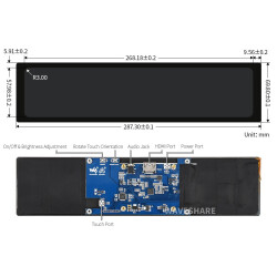 11.9" Touchscreen LCD 320 x 1480 HDMI IPS Kapazitiv