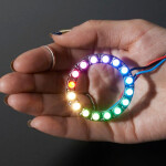 NeoPixel Ring - 16 x 5050 RGBW LEDs w/ Integrated Drivers - Warm White - ~3000K